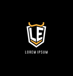 Initial Le Geometric Shield Esport Logo Monogram