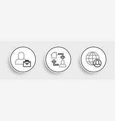 Set Line Freelancer And Online Working Icon