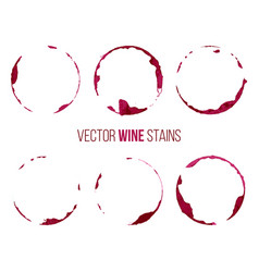 Set Of Red Wine Stains Isolated On White