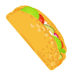 Spicy Taco Icon Cartoon Mexican Food