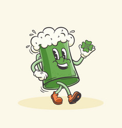 Beer Cartoon Groovy Mascot Retro