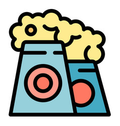 Bio Power Plant Icon Flat