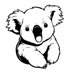 Cute Koala Cartoon On A White Background