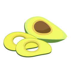 Cutted Avocado Icon Cartoon Mexican Food