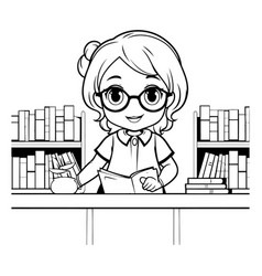 Girl Teacher With Books And Glasses