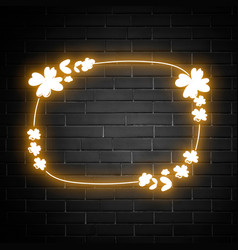 Neon Frame Floral Glowing Border