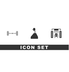 Set Chassis Car Gear Shifter And Car Wash Icon