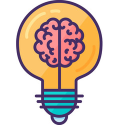 Brain Hemispheres Inside Electric Light Bulb