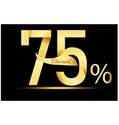 Golden 75 Percent Off Discount Sale Banner