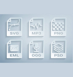 Set Ogg File Document Png Eml Psd Mp3 And Svg