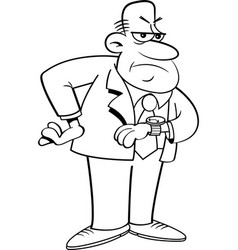 Cartoon Angry Man Looking At His Watch