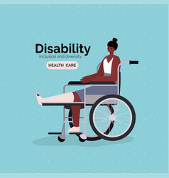 Disability Black Woman Cartoon With Leg Cast