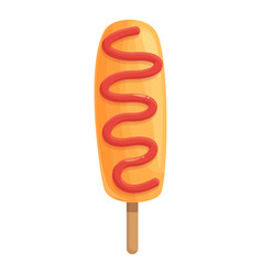 Fried Corn Dog Icon Cartoon Hot Food