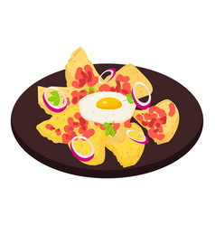 Fried Egg Icon Cartoon Mexican Food