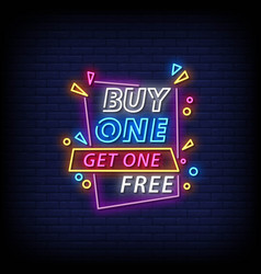 Neon Sign Buy 1 Get Free With Brick Wall