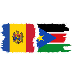 South Sudan And Moldova Grunge Flags Connection