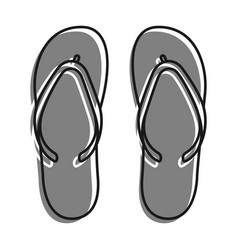 Beach Rubber Slippers Icon Shoes Simple