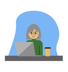 Elderly Woman At A Laptop