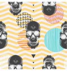 Kitschy Seamless Pattern With Sugar Skulls