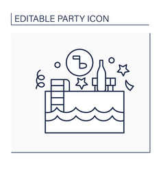 Pool Party Line Icon