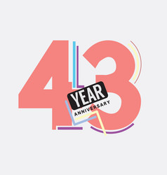 43th Years Anniversary Logo Birthday Celebration