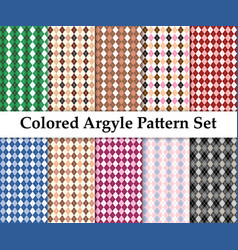 Colored Seamless Argyle Pattern Set