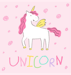 Cute Unicorn With Pink Hair And Tail Soft