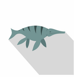 Ichthyosaur Dinosaur Icon Flat Style