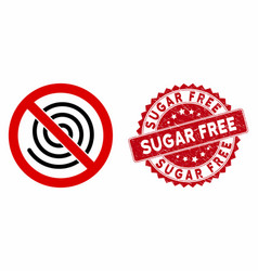 No Spiral Icon With Distress Sugar Free Stamp