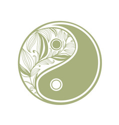 Abstract Herbal Yin And Yang Sign