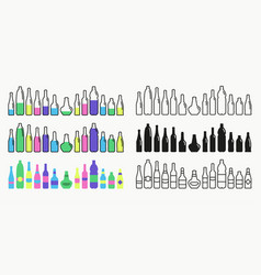 Bottles And Glasses Icon Set Different Style