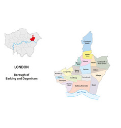 Map Borough Of Barking And Dagenham London Uk