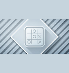 Paper Cut Tic Tac Toe Game Icon Isolated On Grey