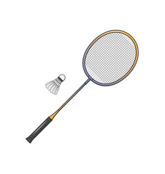 Badminton Racket And Shuttlecock Flat