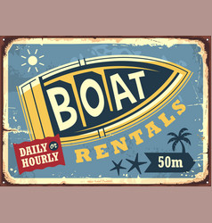 Boats Rentals Vintage Beach Sign