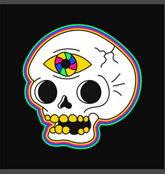 Psychedelic Trippy Skull With Open Third Eye