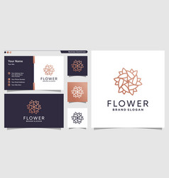 Creative Flower Logo Abstract With Line Art Style