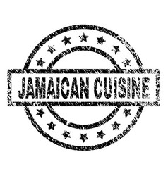 Grunge Textured Jamaican Cuisine Stamp Seal