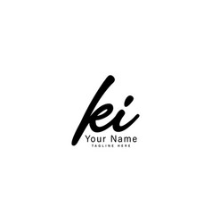 K I Ki Initial Letter Handwritten Signature