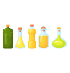 Oil Bottles Icon Different Salad Dressing Glass