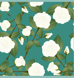 White Rose On Green Teal Background