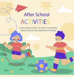 Flat After School Activities Posts Collection