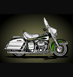 Green And White Vintage Touring Motorbike