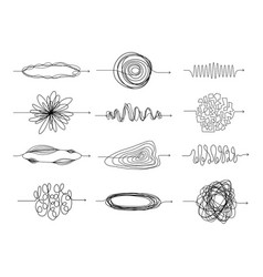 Messy Line Arrows Doodle Spiral Path