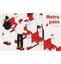 Subway Pass Isometric Composition