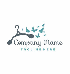 Fashion Hanger Butterfly Logo Design