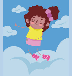 Girl Playing On Clouds