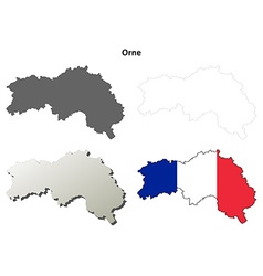 Orne Lower Normandy Outline Map Set