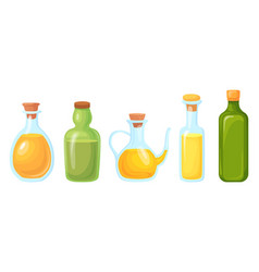 Salad Dressing Glass Bottles Cartoon Virgin Oil