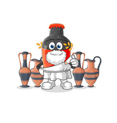 Cola With Greek Clothing Cartoon Mascot